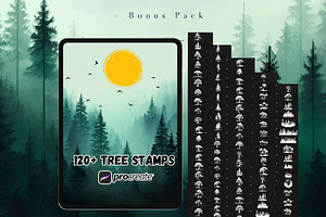 120 Tree Brushes For Procreate, a Brushes & More by Torus1