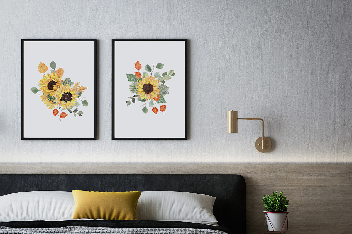 Sunflower Watercolor Thanksgiving, a Seasonal Illustration by Catch the Dream Art (Photo 3 of 9)