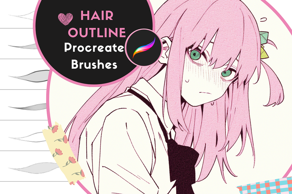 Hair Outline Brushes, a Brush Add-On by nikiartcorner (Photo 1 of 6)