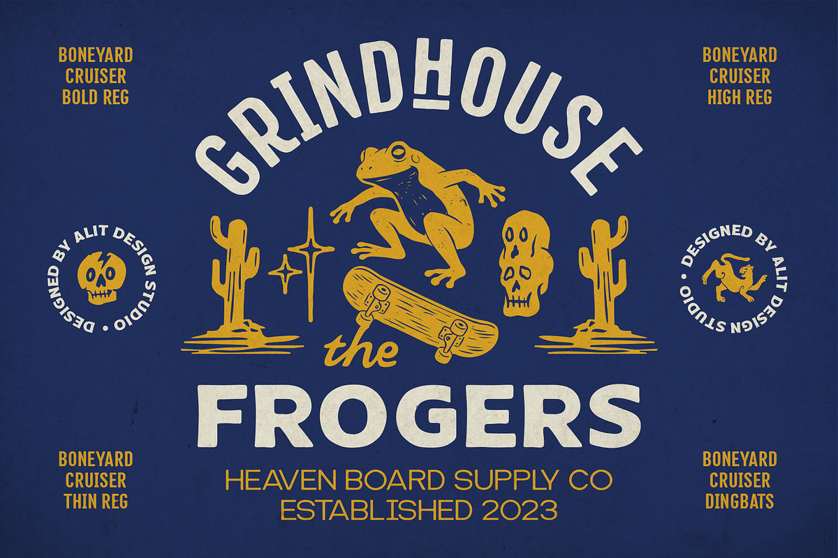 Boneyard Cruiser Typeface, a Sans Serif Font by alit design (Photo 13 of 20)