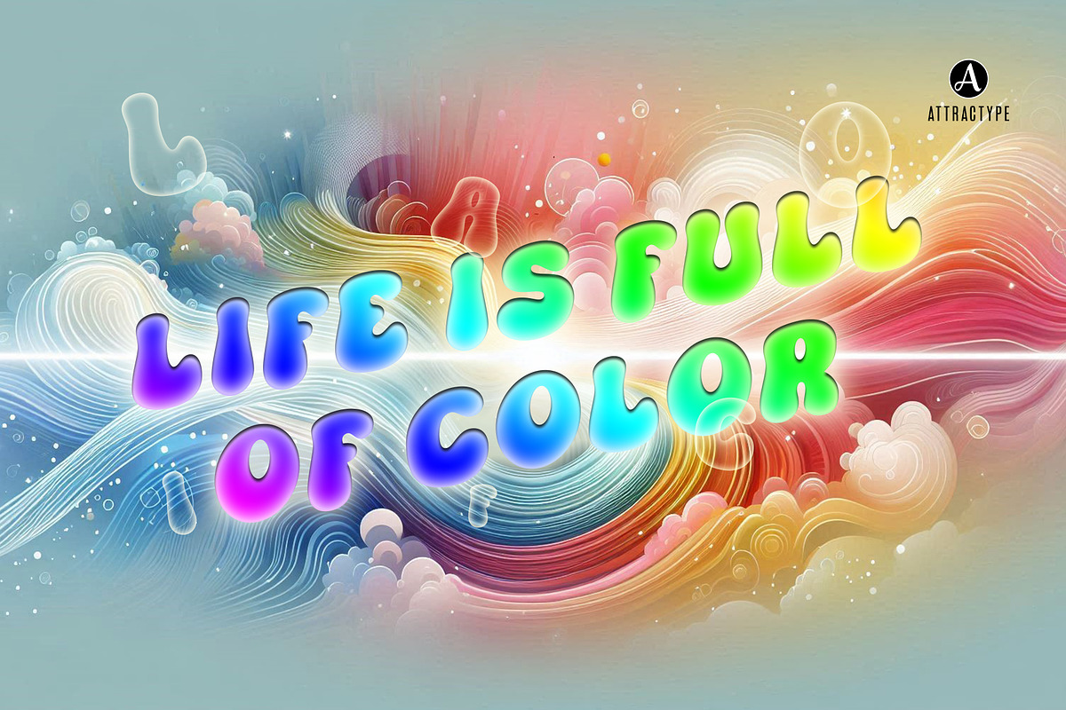 Bubbloom - Cute Bubble Font, a Handwritten Font by Attractype (Photo 2 of 7)