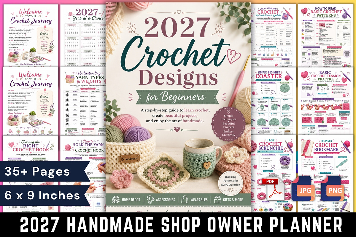 2027 Crochet Designs for Beginners, a Stationery Template by Designmela01 (Photo 1 of 6)