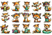 Whimsical Summer Funny Fox Clipart, an Illustration by OK Design (Thumbnail 3 of 6)