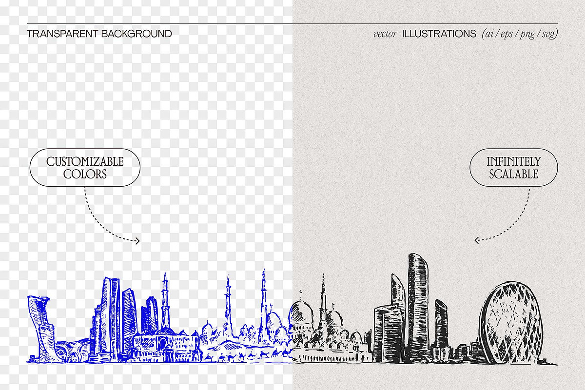 United Arab Emirates Skylines, a Work Illustration by TheMountBirdStudio (Photo 2 of 9)
