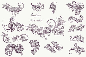 Premium Flourishes, Vector Clip Art