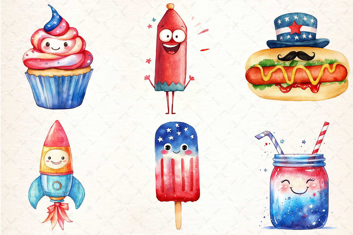 Whimsical 4th of July Clipart, an Illustration by Libby Wishes (Photo 6 of 6)