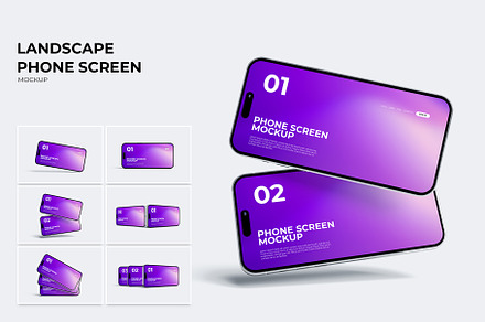 Landscape Phone Screen Mockup