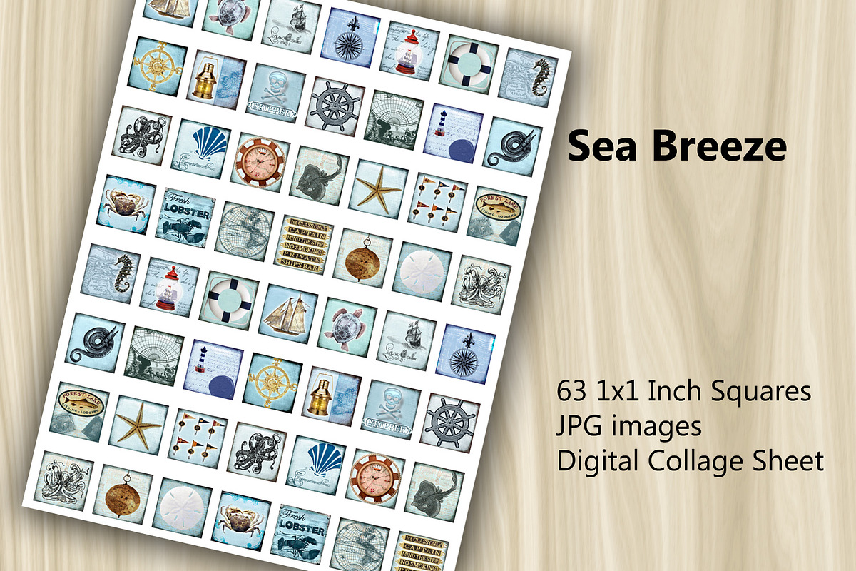 Digital Collage Sheet - Sea Breeze, a Print Template by Kseniya-Omega (Photo 1 of 3)
