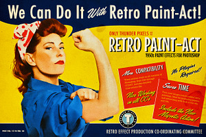 Retro Paint-Act - PS Action + Kit