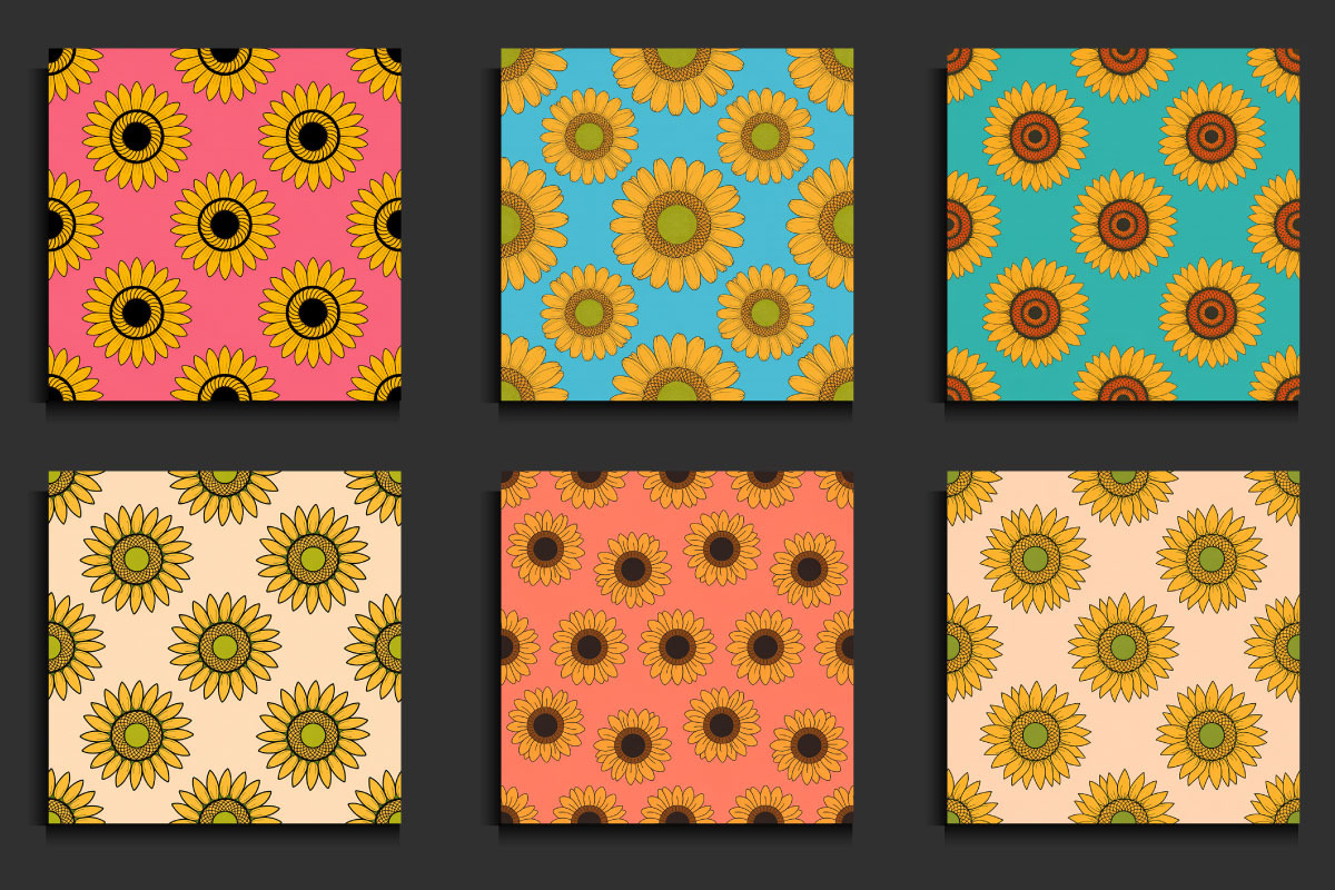 Sunflower Spiral Seamless Patterns, a Pattern Graphic by protabsorkar11 (Photo 4 of 4)