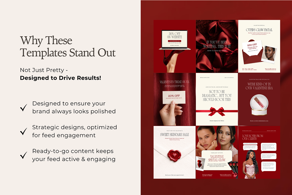 Valentines Day Instagram Templates, a Social Media Template by Design Lush Studio (Photo 5 of 5)