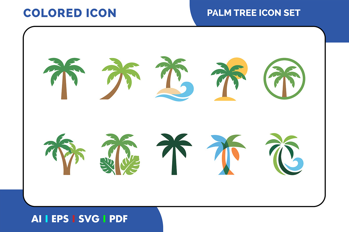 Tropical Palm Tree Icon Pack, a Duotone Icon by Fontmine Studio (Photo 1 of 3)