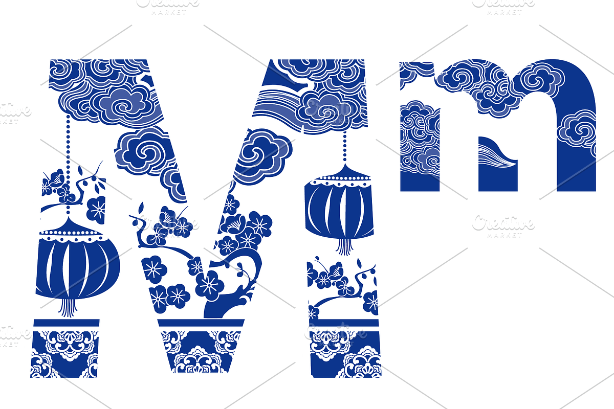 Alphabet design in Oriental style, a Symbol Font by PonDeArt (Photo 2 of 2)