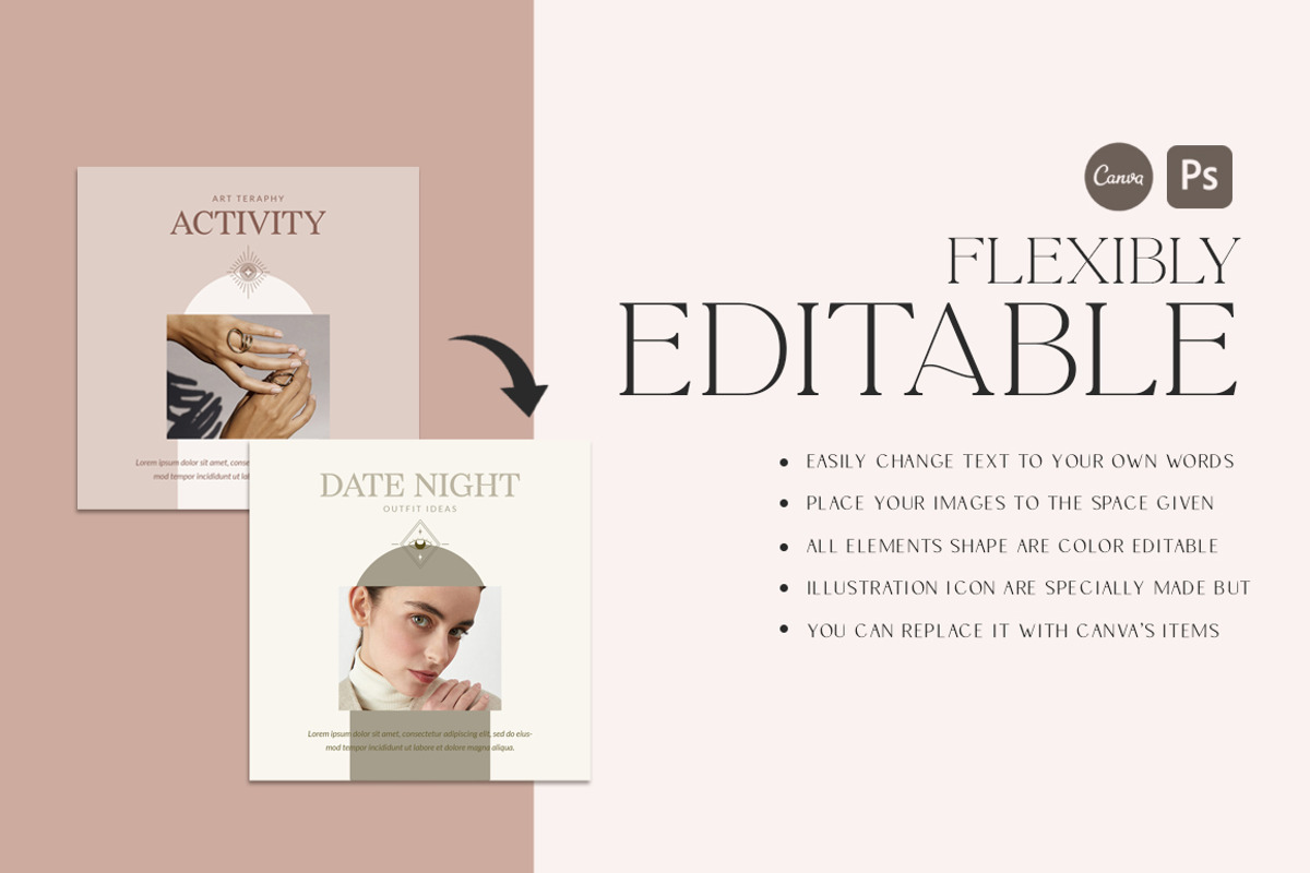 Wellness Instagram Creator CANVA PS, a Social Media Template by Eviory (Photo 19 of 48)