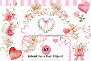 Romantic Valentine Clipart Set, a Decorative Illustration by OKArtHub (Thumbnail 1 of 11)
