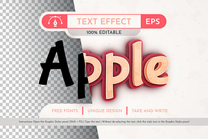 Red Apple - Editable Text Effect