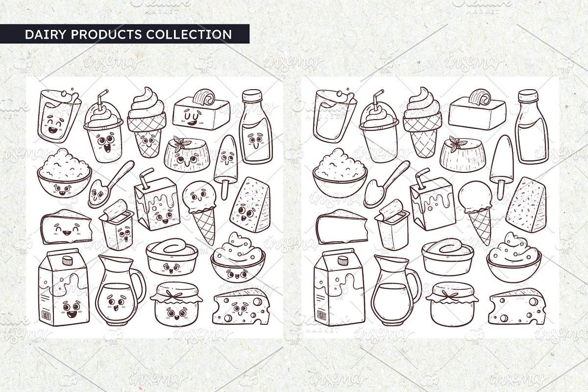 Food Doodle Set Cartoon Style, a Food Illustration by insemar (Photo 7 of 9)