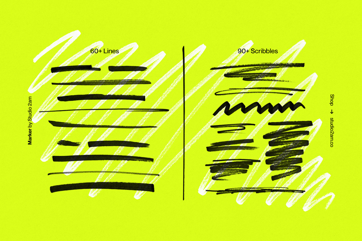 Marker – 500 Scribbles, Lines & More, a Texture Graphic by Studio 2am (Photo 5 of 11)