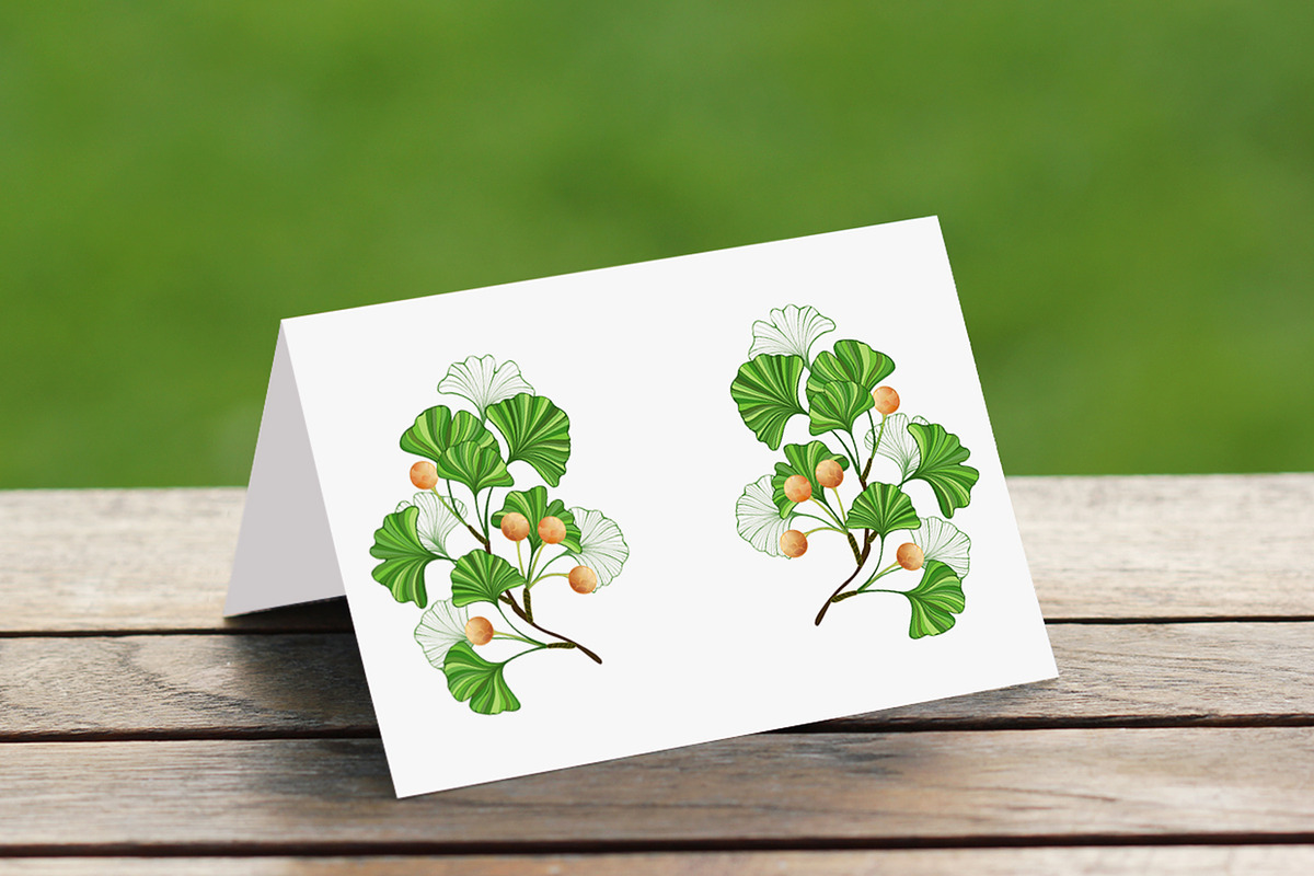 Frame of green ginkgo biloba branche, a Decorative Illustration by blackmoon9 (Photo 2 of 3)