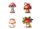 Christmas Vintage Mushrooms Clipart, an Illustration by Designworld (Thumbnail 4 of 4)