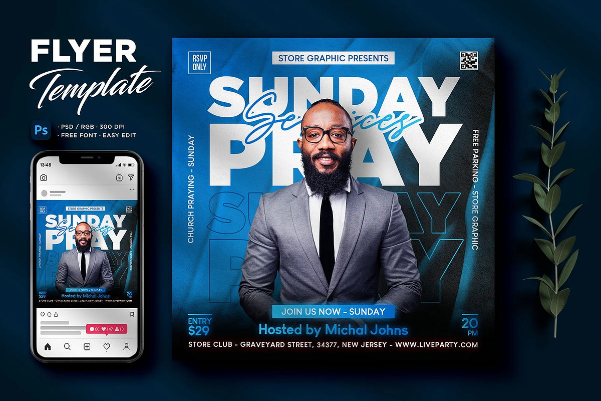 Church Flyer Template, a Flyer Template by Hubzway