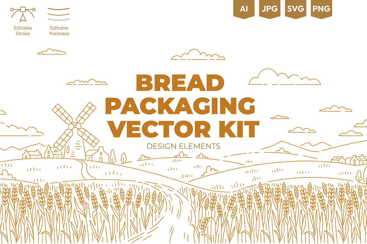 Bakery & Wheat Fields, a Food Illustration by Ilia Design (Photo 1 of 12)