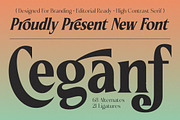 Ceganf Modern High Contrast Serif, a Serif Font by timelesstype.co (Thumbnail 1 of 20)