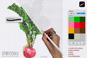 Embroidery Procreate Brushes Kit, a Brush Add-On by owlasya (Thumbnail 2 of 5)