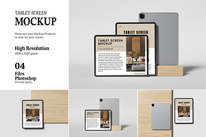 Realistic Tablet Screen Mockup, an iPad Mockup by AndikaGraphic