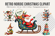 Retro Nordic Christmas Clipart, an Illustration by Artnoy (Thumbnail 1 of 8)