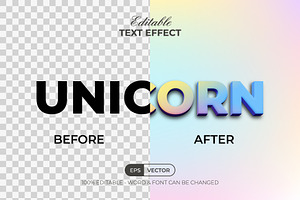 Unicorn Text Effect 3D Style