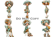 Whimsical Lady Clipart Bundle, an Illustration by Craft Nest (Thumbnail 8 of 9)