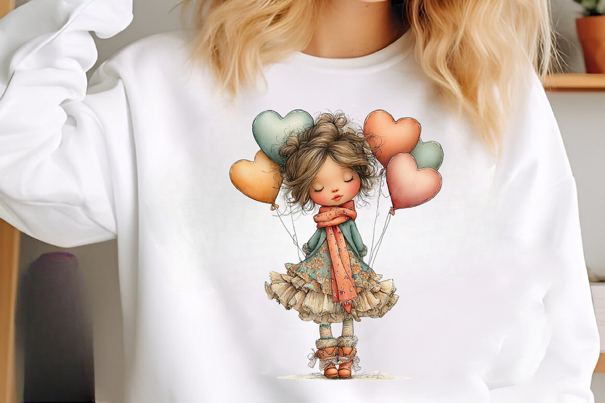 Quirky Valentine Day Girl Clipart, an Illustration by SinaCreation (Photo 5 of 11)