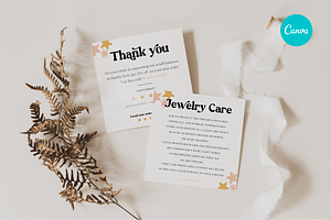 Retro Jewelry Care Card Template