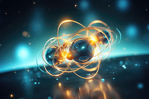 Hydrogen and Helium Atoms 3D Renderi, a Photo by SaroStock