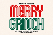 Merry Grinch - Outline Display Font, a Sans Serif Font by Pian45 Studio (Thumbnail 1 of 6)