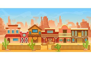 Western Town Desert Landscape