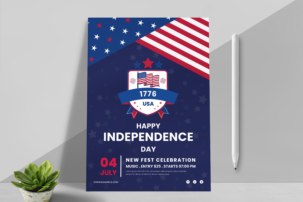 4th of July Flyer Template, a Flyer Template by MightyDesign (Photo 1 of 5)