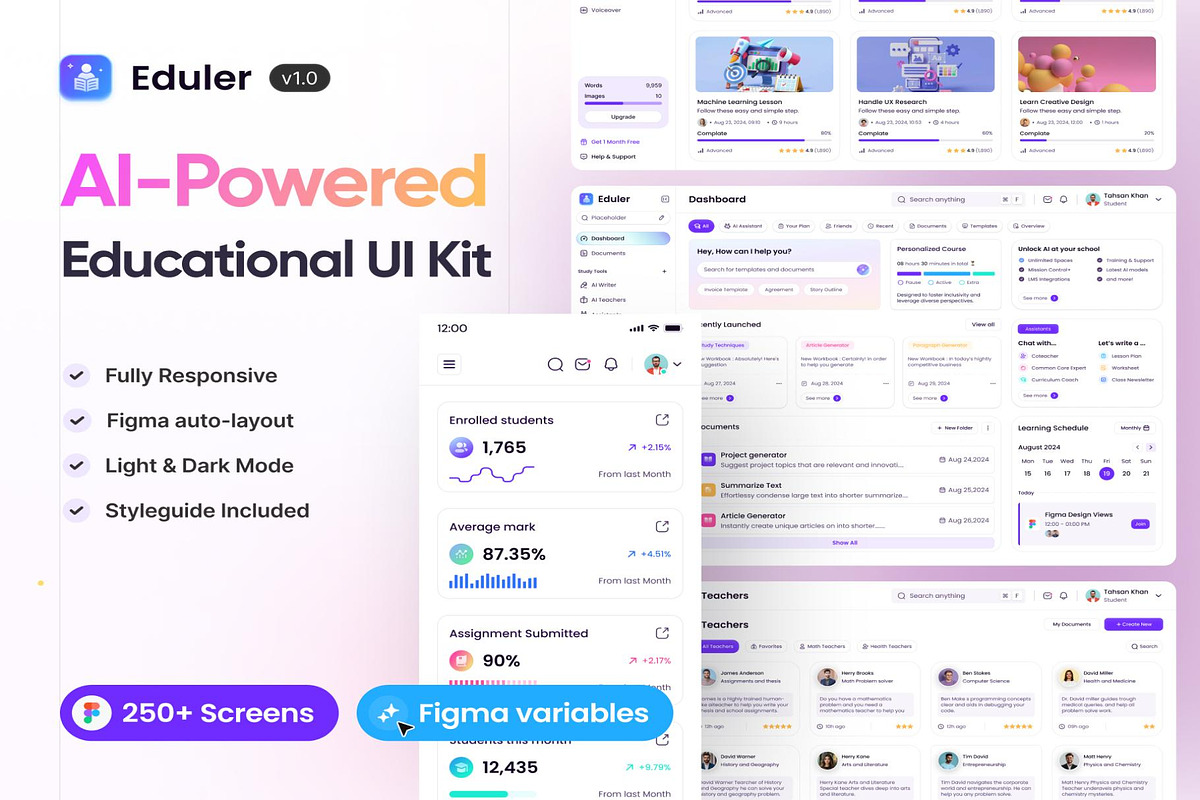 Eduler AI-Powered Educational UI Kit, an UI Kit Template by Lumina_ui_ux202 (Photo 1 of 7)