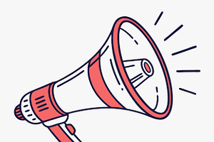 Retro megaphone icon, an Object Illustration by SouravDesign