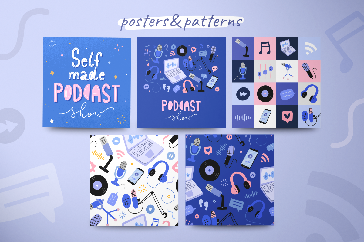 Podcast, podcasters and listeners, a Person Illustration by Fave Brush (Photo 5 of 7)