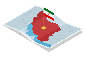 Isometric map of Iran with a, an Illustration by Golden Sikorka