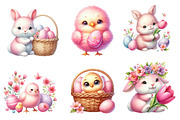 Pink Easter Watercolor Clipart, an Illustration by Dream Creation (Thumbnail 5 of 7)