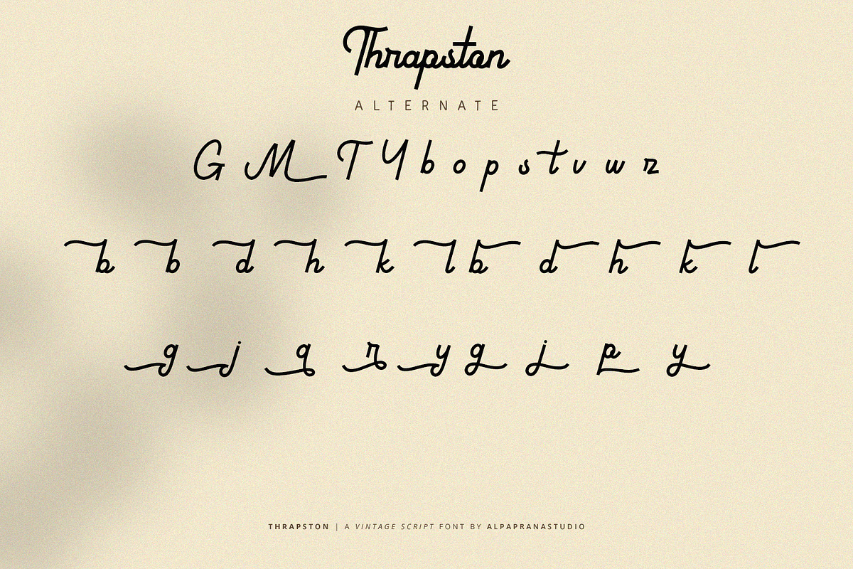 Thrapston - Vintage Script Font, a Script Font by Alpaprana (Photo 11 of 13)