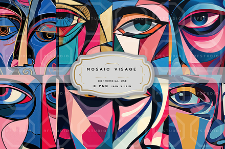 MOSAIC VISAGE. Seamless Bundle