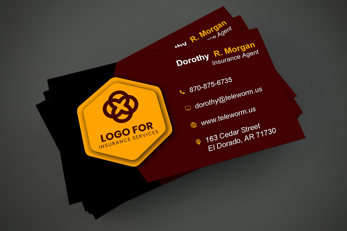Individual Business Card PSD Template preview 2