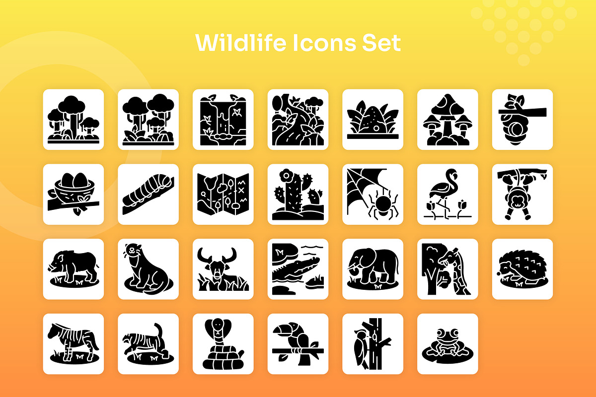Wildlife Icons Set - Glyph, a Solid Icon by Kmg Design (Photo 2 of 2)