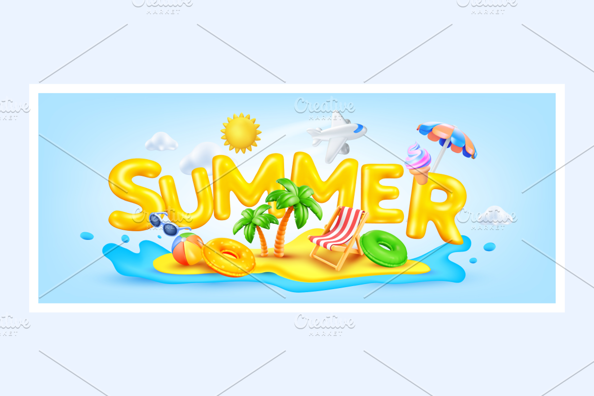 Summer Vacation | Palms and Sea, a Seasonal Illustration by wowomnom (Photo 3 of 3)