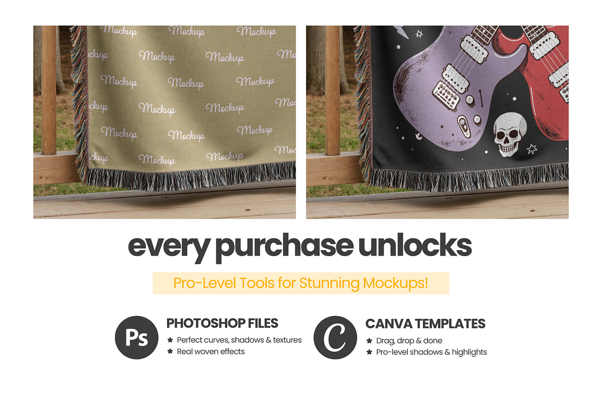 Woven Blanket Mockup, an Apparel Mockup by Mockups Studio (Photo 7 of 9)
