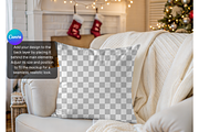 Holiday Living Room Pillow Scene, a Product Mockup by MockupWizard (Thumbnail 3 of 5)